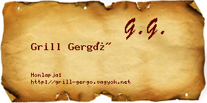 Grill Gergő névjegykártya
